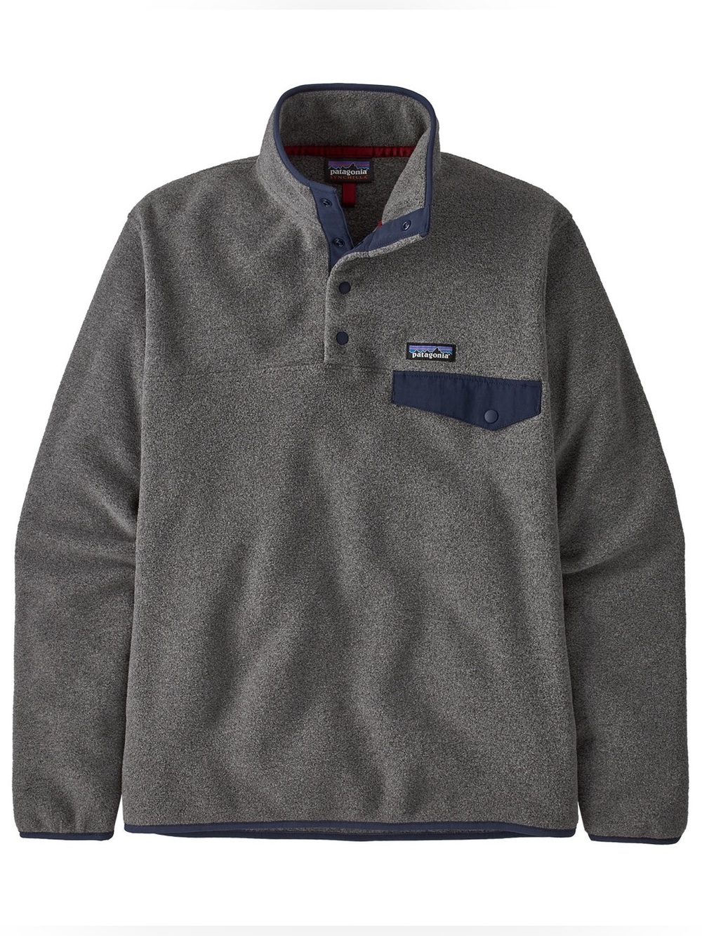 Patagonia Men's Lightweight Synchilla Snap-T Pullover Color Grey and Blue Large